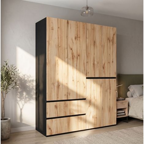 Armadio guardaroba 90x50x200 cm in MDF e truciolato, legno, con portagioie - CHICFURN (1/5)