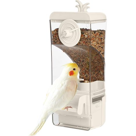 Mangeoire Automatique pour Oiseaux de Cage Distributeur de Nourriture Anti-Gaspillage pour Perruches Canaris et Inséparables (1/5)