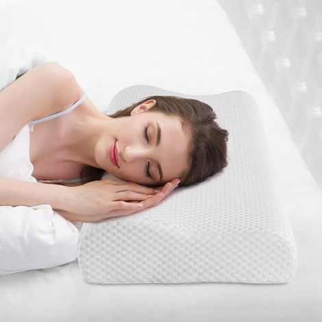 Oreiller Cervical Ergonomique Mémoire de Forme, Housse Lavable, Anti Douleur pour Nuque, Ajustable (50x30x10/7.5 cm) (1/5)