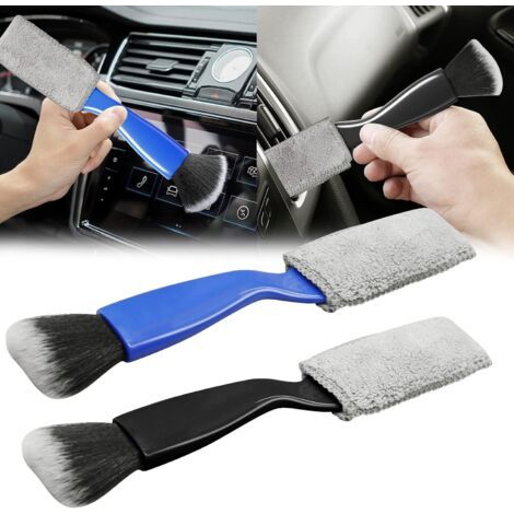 BUNTHAUS 2 Pcs Kit Brosse Nettoyage Voiture Double Tête Kit Nettoyage Voiture Interieur Pinceau Nettoyage Voiture pour Le Nettoyage Des SièGes du Tableau de Bord Des Events (1/5)