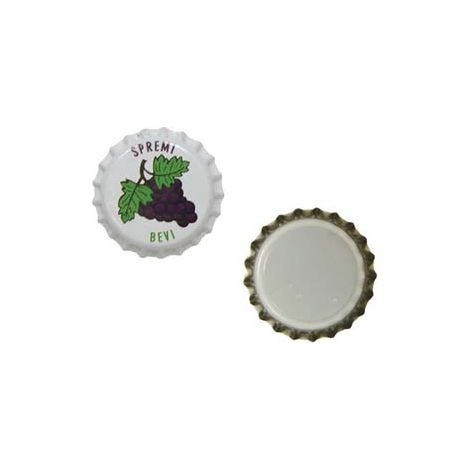 TAPPO A CORONA LITOGRAFATO PER UVA- - ø mm.26,5 in busta da pz.100 - 80 busta