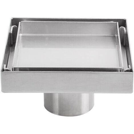 Drain Strainer for Shower en Acier Inoxydable 304 et Cuivre, 10cm, Finition Lisse, Argent - Résistant à la Rouille et Durable (1/5)