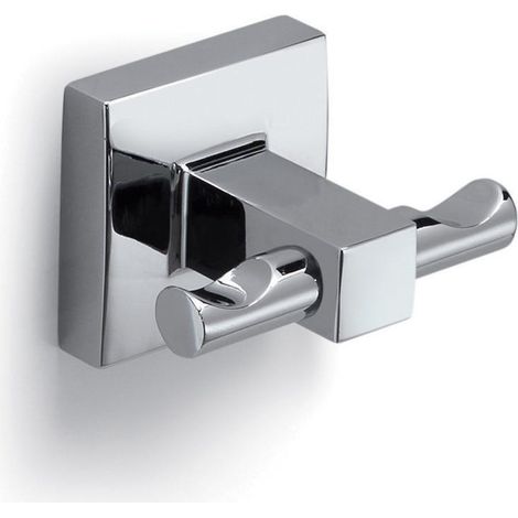 Appendiabiti Doppio Cromato In Acciaio Inox A Parete