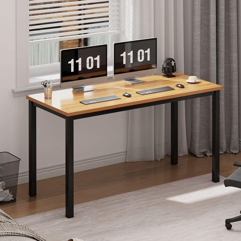 SOGES Kleiner Computertisch 100 x 60 x 75 cm, PC-Tisch, Bürotisch, Eckschreibtisch für Homeoffice,Teak Schwarz