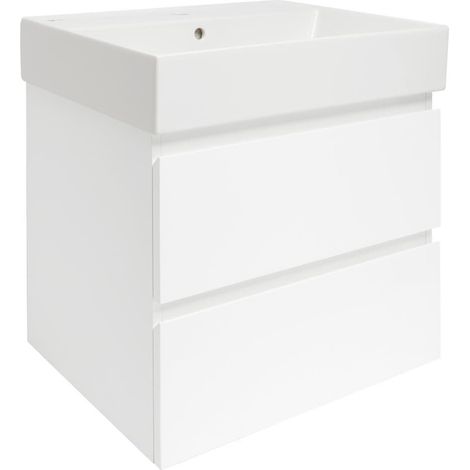 Ensemble meuble avec vasque - SAT - B-Way - 59 × 50 × 45 - Blanc