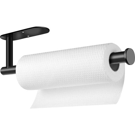 1 Support Essuie-tout, Montage mural ou sous meuble, Finition noire, Construction robuste, Pour cuisine (1/5)
