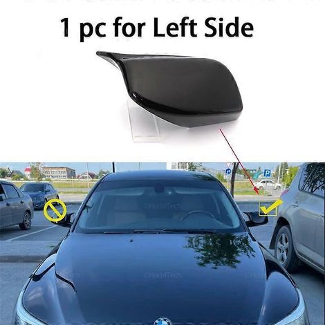 Außenspiegelabdeckung in Carbonfaser-Optik, schwarz, Ersatzteil für BMW 5er E60 E61 E63 E64 (2004–2008) 520i 525i 528i 528xi 530i – 1 Stück, links, schwarz (1/5)