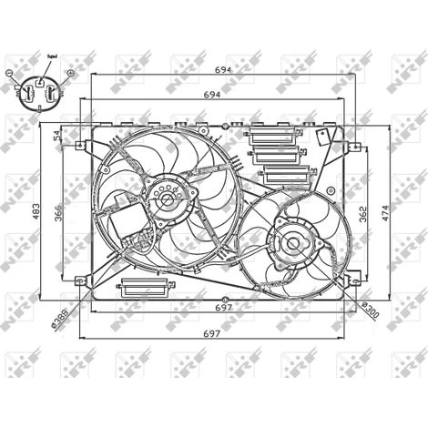 Ventilateur, refroidissement du moteur NRF 47754 VOLVO 30723011 31274211