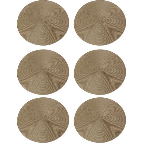 Lot de 6 sets de table écologiques en polypropylène, tapis isolants thermiques unis, sets de table décoratifs (1/5)