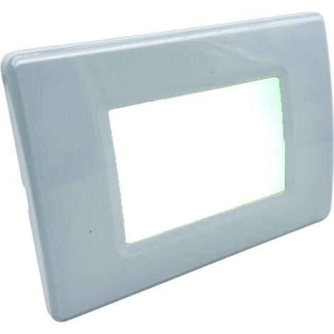 Faretto Led segnapasso da parete per scatola 503 doppia funzione emergenza black out 1.1w luce Bianca fredda (1/5)