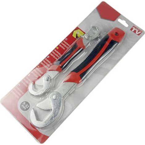 Zweiteiliger, verstellbarer Universal-Schraubenschlüssel aus Chrom-Vanadium-Stahl, selbstsichernd, 9–32 mm, multifunktional mit offenem Ende