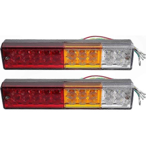 Kit de feux arrière à LED pour remorque, feux de signalisation et feux de route 10-30 V, compatible avec camions et remorques, une paire (1/4)