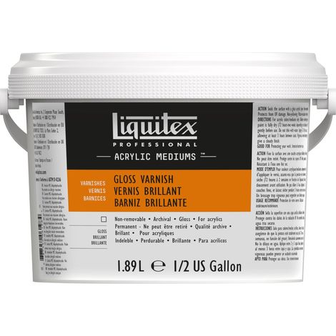Liquitex 5345 Professional Vernice lucida per colori acrilici, qualità d'archivio, non ingiallisce, si asciuga trasparente - bottiglia da 1,89 litri (1/2)