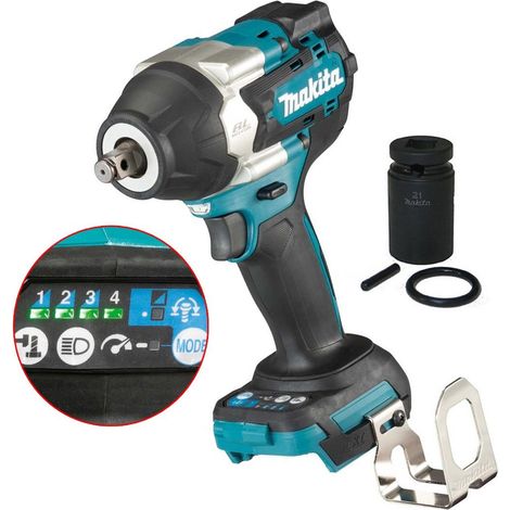 Makita DTW700Z 18v LXT Brushless Impact Wrench 1/2"" Drive 4 Stage + 21mm Socket