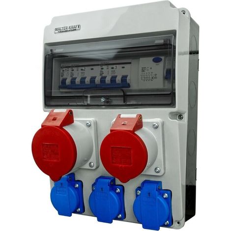 Quadro di distribuzione per edifici 32A 16A 3x230V protetto con prese di corrente (1/2)