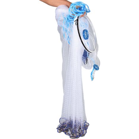 Épuisette américaine à anneau en aluminium monofilament, légère, à lancer manuel pour piscine en mer (1/5)