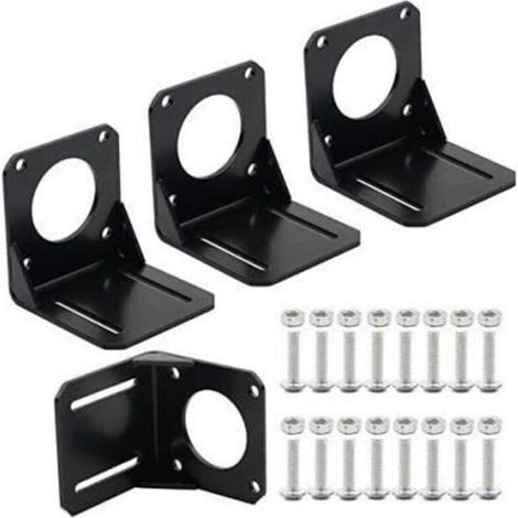 4 PièCes SéRies 57 Moteur Pas à Pas 23 SièGe Fixe, Support de Montage en Acier pour Moteur Pas à Pas 23, avec Vis de (1/4)