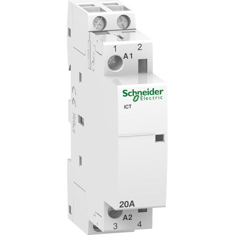 SCHNEIDER A9C22722 - Contattore Schneider Acti9 iCT 20A 2NA Bobina 230V AC 1 Mod.