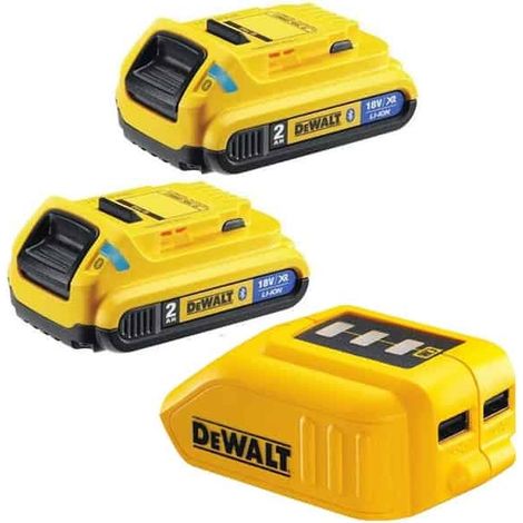 DEWALT Pack 2 batteries bluetooth 18V 2Ah + Adapt USB - DCB283BC (1/5)