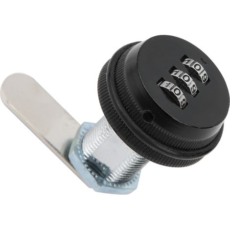 Serrure à code 3 chiffres en zinc pour meuble tiroir - Sécurité maison - Noir (1/5)