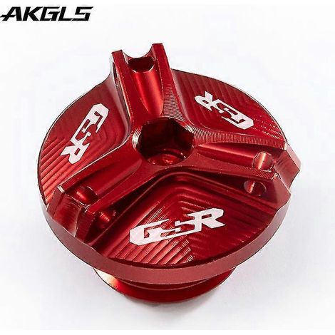 Accessoires pour motos Suzuki GSR 750, 400 et 600 : bouchon de réservoir d'essence et bouchon de remplissage d'huile moteur (frein avant) – Bouchon de remplissage d'huile rouge (1/5)