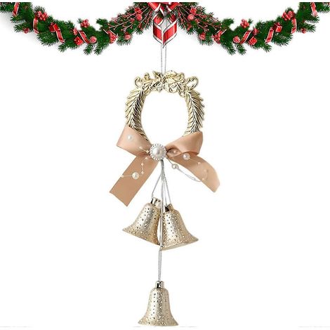 Clochettes décors de couronne de cloches de Noël pour la maison avec nœuds (1/5)