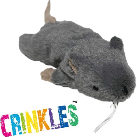 Tyrol - Peluche gatto a forma di topo gigante - Giochi per gatto a base di carta crespa ed erba gatta - Aiuta lo sviluppo fisico e mentale del gatto - Dimensione 20 cm - 1 unità (1/4)