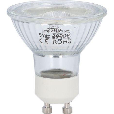 Ampoule LED GU10 5W COB Dimmable, Lumière Chaude 3000K, Éclairage d'Ambiance pour Bureau et Chambre, 220V