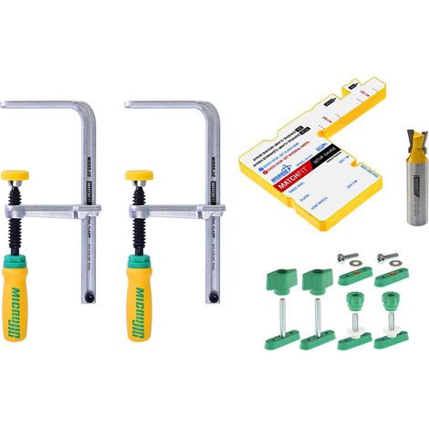 Pinces à queues d'arondes Matchfit DVC-1177 + accessoires - MICROJIG Diamètre de la Tige: 1/2" (12,7 mm)