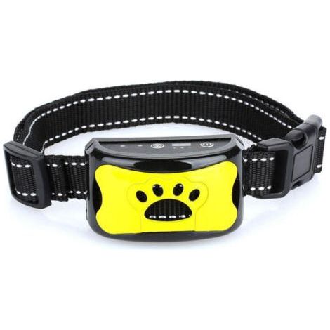 Dog Bark Collar, Sound/Vibration/Loud Vibration Modes, Smart Bark Detection, 7 Sensitivity Levels, Rechargeable, Suitable for Large and Small Dogs, Yellow (1/4)