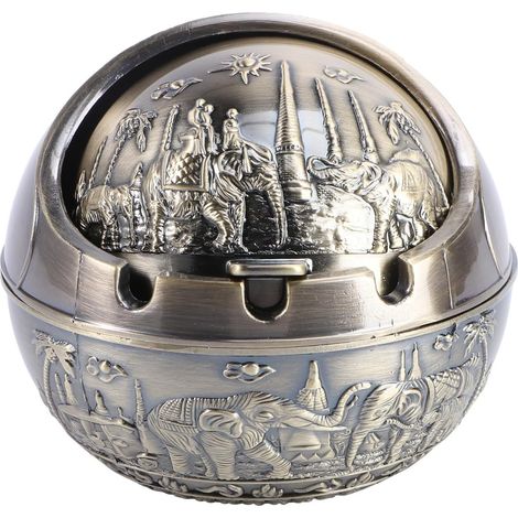 Cendrier D'éléphant Créatif pour Garder la Pièce Propre en Alliage de Zinc Conteneur à Cendres Design Simple pour Décoration de Bureau et Maison (1/5)