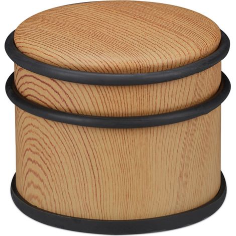 Tope de puerta de acero inoxidable antideslizante protección de suelo 8 x 9,5 cm aspecto madera marrón 130009360 (1/5)