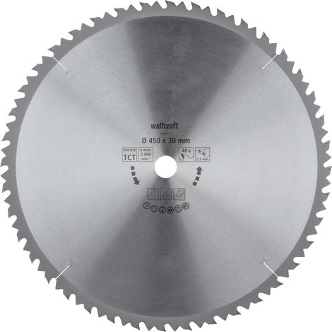 Wolfcraft Kreissägeblatt 450 mm 40 Zähne Hartmetall Kreissägeblatt