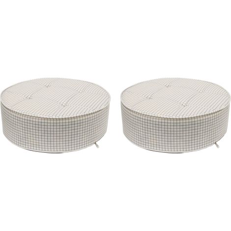 Lot de 2 Coussins de Sol - HOME DECO FACTORY - Ronds - Carreaux - Multicolore (1/5)
