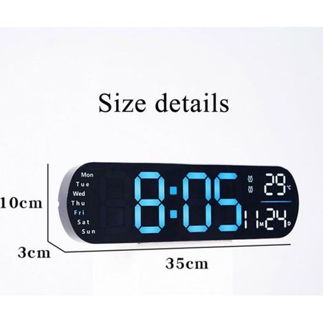 Horloge Numérique Murale - Grand Écran LED 15 cm - Affichage Heure Date Température Minuterie - Pour Maison Bureau - 1 Pièce (1/4)