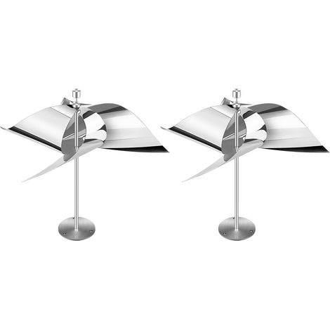Ortviai Épouvantail Oiseaux Rotatif Réfléchissant Éolien en Acier Inoxydable – 2 Pièces pour Jardin, Toit, Balcon (1/5)