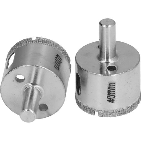 2 Stück Fliesenbohrer 40 mm, geringer Widerstand, hohe Effizienz, robust, langlebig, vielseitig einsetzbar, Glasbohrer (1/5)