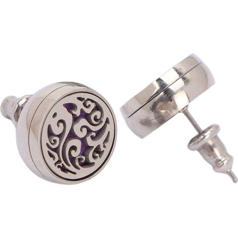 Boucles d'oreilles à clous pour huiles essentielles, style tendance, rondes et portables, mini, pour l'aromathérapie, type 1 (1/5)