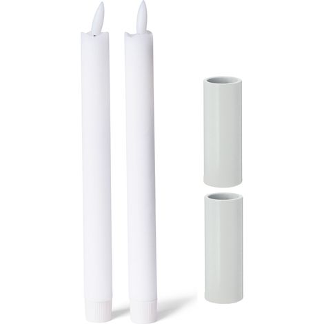 2x Novaliv Standkerzenhalter Stabkerzenhalter 2 x 5cm Weiß (1/4)