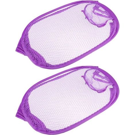 Lot de 2 paniers à linge filet violet résistant à l'abrasion, imperméable et lavable, pour chambre ou voyage (1/5)