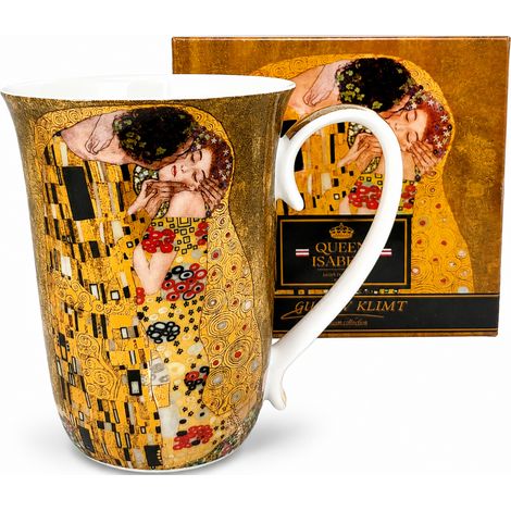 Tazza in porcellana "Il Bacio" di Gustav Klimt, 400 ml, regalo per la regina Isabella. (1/5)
