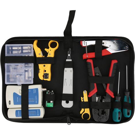 Kit de test de câble réseau LAN pour maintenance informatique professionnelle - Outil de sertissage et réparation réseau (1/5)