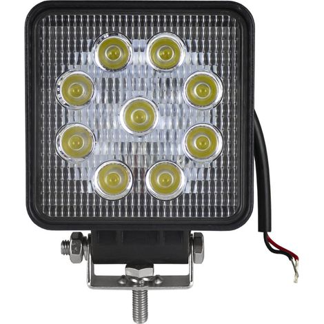 Phare de travail a led carre 12/24v 27w lumiere diffuse (1/2)
