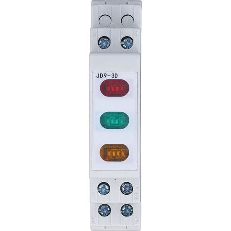 Voyant sur Rail DIN, AC DC 230 V 20 MA LED, Lampe Indicateur d\'installation Facile pour Ateliers, Zones Résidentielles, Hôpitaux. (1/5)