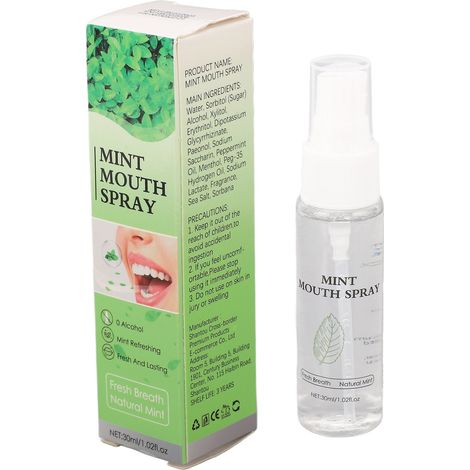 Spray rafraîchissant pour l'haleine, élimine les odeurs, laisse un parfum agréable, format voyage, 30 ml x 3 (1/5)