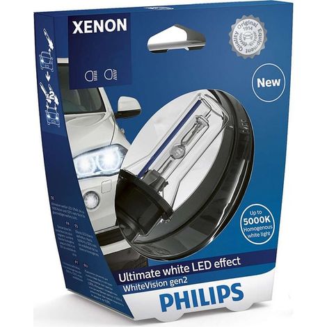 Ampoule D2R Philips 85126WHV2S1 xénon whitevision Gen2, sous blister (1/3)