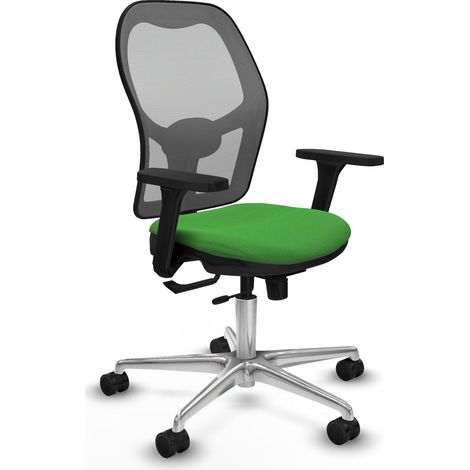 Chaise de bureau piqueras y crespo Jorquera gris aluminium maille (1/2)