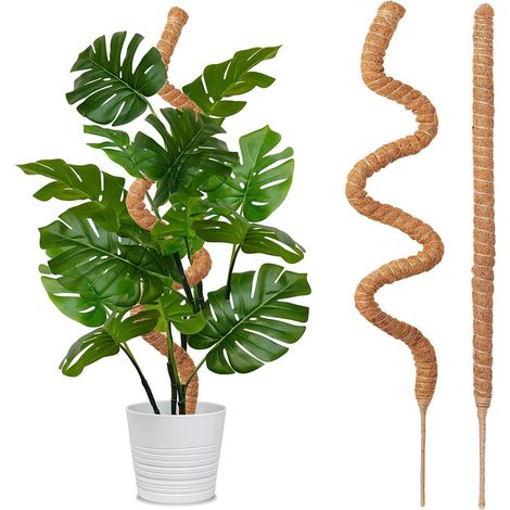 Ensemble de 2 supports flexibles en corde de chanvre pour plantes grimpantes d'intérieur, 40 cm (1/5)