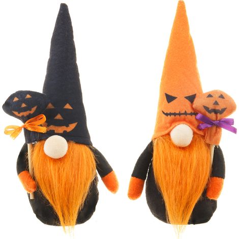 Herbstwichtel, Halloween-Dekoration, Kürbispuppe, Plüschfiguren, dekoratives Wichtel-Duo