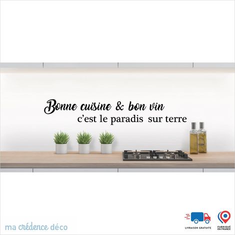Crédence : Bonne cuisine et bon vin 1 - Couleur noir - Alu composite - 60 - 120 (1/3)
